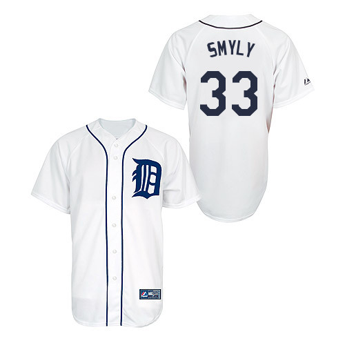 Drew Smyly #33 Youth Baseball Jersey-Detroit Tigers Authentic Home White Cool Base MLB Jersey